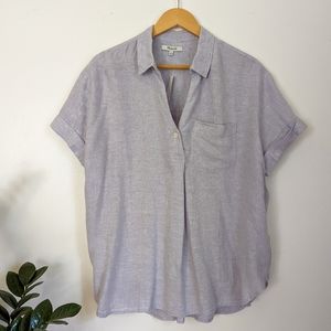 NWT Madewell Linen-Blend Swenson Popover Shirt